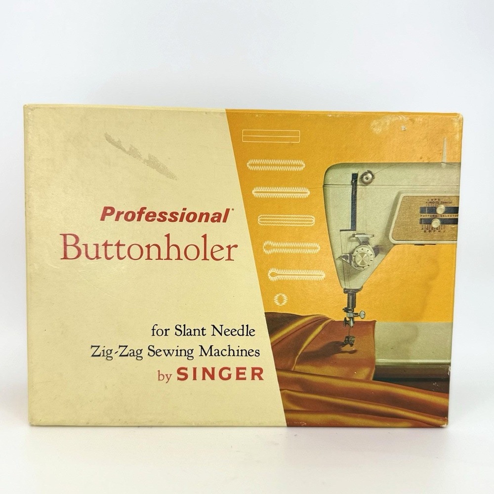 Vintage 1967 Singer‎ Professional Buttonholer Slant Needle Attachment NOS